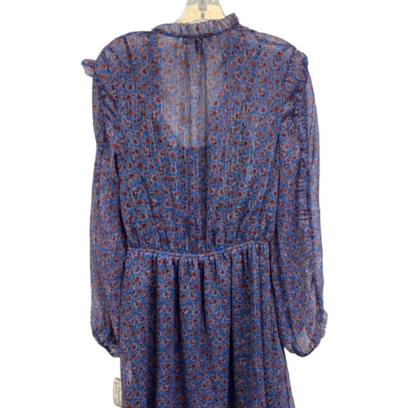 Banana Republic GAP Metallic Ruffled Mini Dress Floral NWOT - Picture 3 of 3